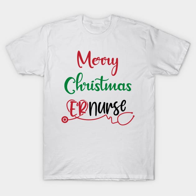 Merry Christmas Er Nurse T-Shirt by SybaDesign